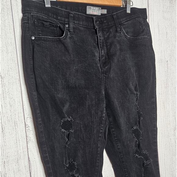 Torrid Sky High Skinny Black Distressed Jeans, sz 16R - Picture 2 of 5